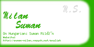 milan suman business card